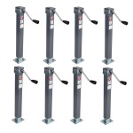 Bulldog 5K Square Trailer Jacks Bundle with 15" Lift and Sidewind Handle – 8 Pack