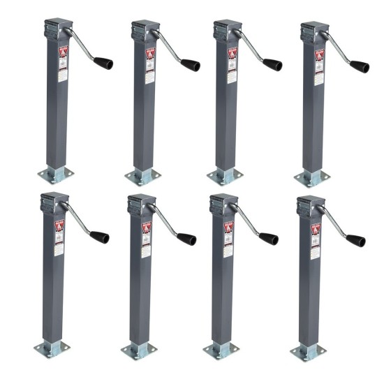 Bulldog 5K Square Trailer Jacks Bundle with 15" Lift and Sidewind Handle – 8 Pack