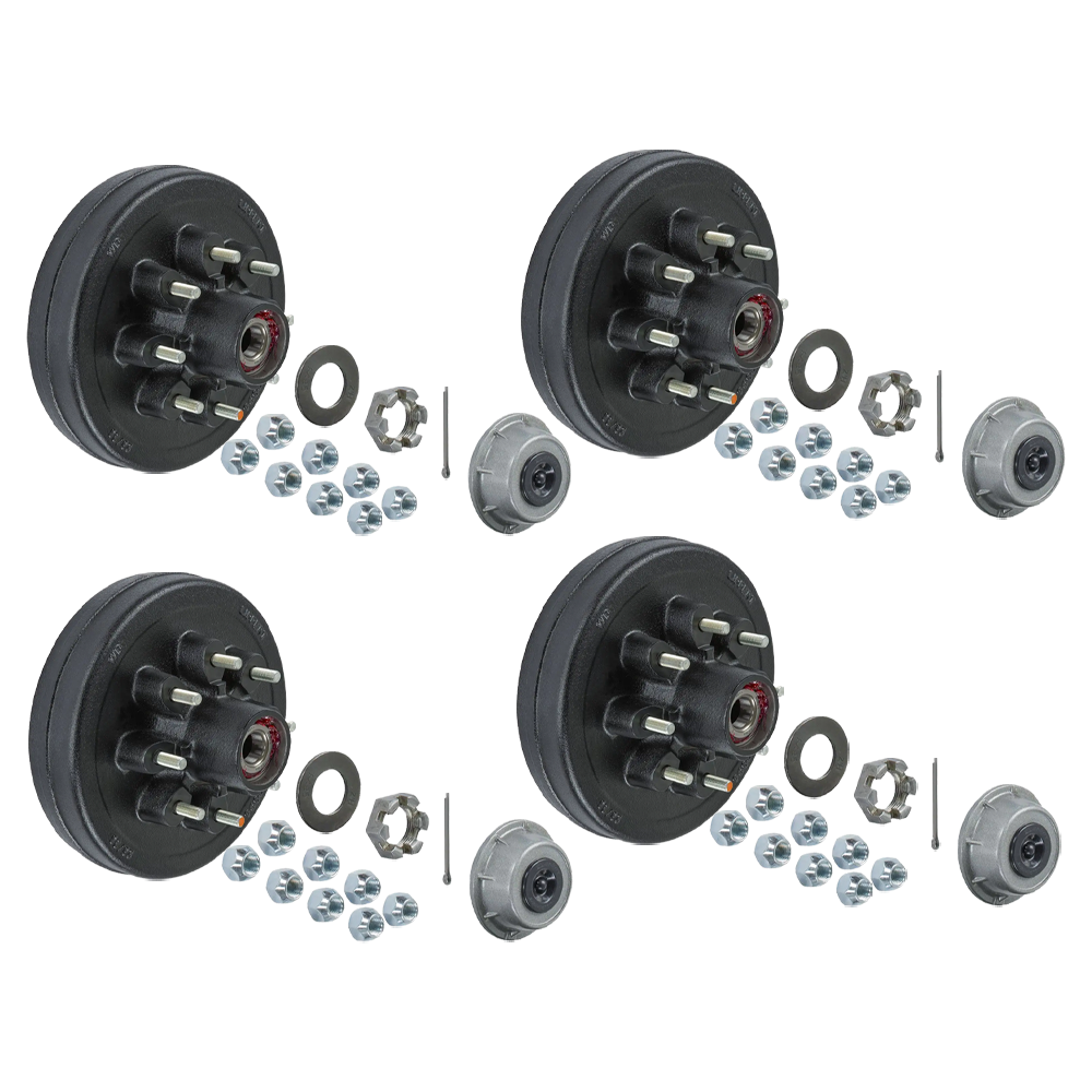 Lippert 7K Pre-Greased 8 on 6.5 Bolt Pattern Hub Assemblies for Tandem Axles - 4 Pack