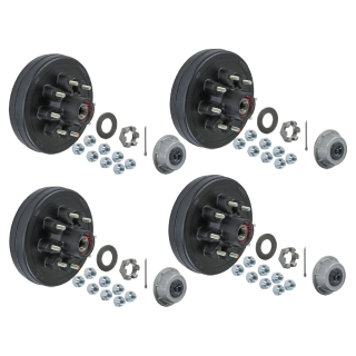 Lippert 7K Pre-Greased 8 on 6.5 Bolt Pattern Hub Assemblies for Tandem Axles - 4 Pack