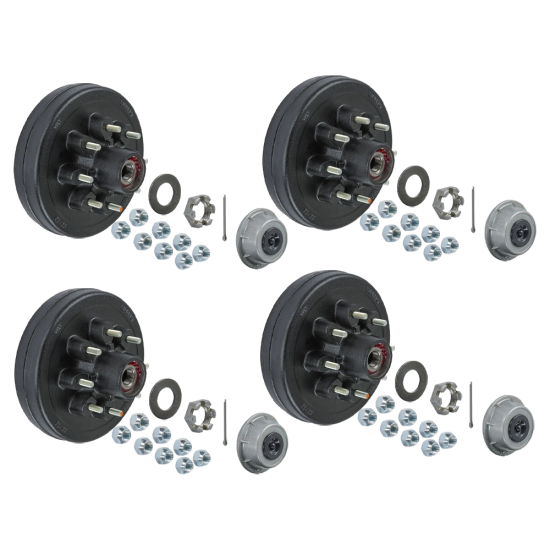 Lippert 7K Pre-Greased 8 on 6.5 Bolt Pattern Hub Assemblies for Tandem Axles - 4 Pack