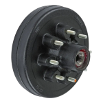 Lippert 7K Axle Hub Drum + 12x2 Electric Brake (RH, 8 on 6.5, 1/2″ Stud) Lippert 7K Axle 12x2 Pre-Greased Hub Drum and Right Hand Electric Brake Assembly