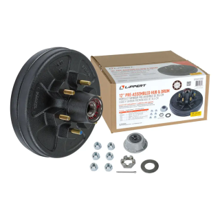 Lippert 6,000-lb Hub & Drum + Right Self-Adjusting Brake Kit Lippert 6,000-lb 12 x 2 Pre-Greased Trailer Hub & Drum with Right Self-Adjusting Brake