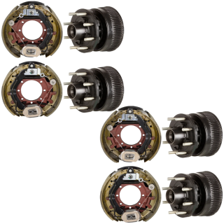 lippert 16k tandem axle electric brake hub drum kit 12-1/4 × 5 dexter al-ko rockwell compatible