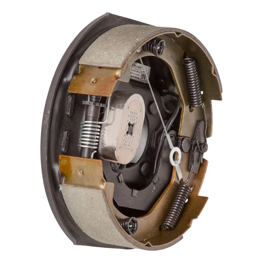 Lippert 10 inch right-hand self-adjust electric trailer brake and fully assembled greased 6x5.5 hub-drum kit for 4,400 lb axle, Dexter Alko compatible