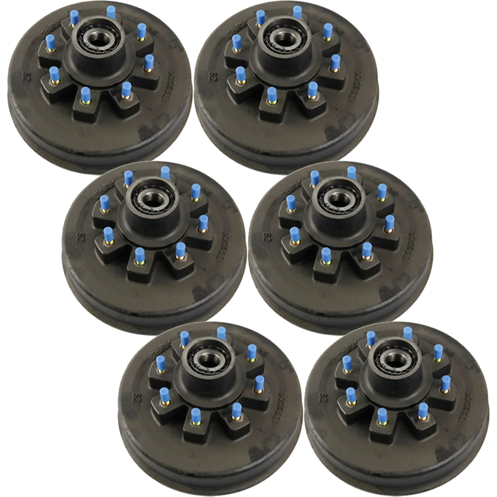 Lippert 8K triple‑axle 12.25×3.38 electric brakes & 8‑on‑6.5 threaded hub kit Dexter Alko Rockwell