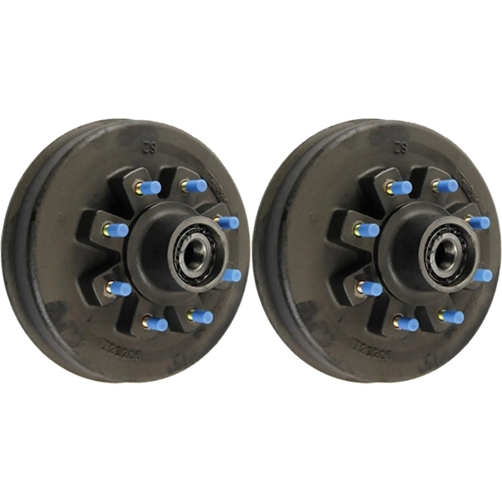 Lippert 12 inch threaded hybrid brake hub pair for 8K axles, 8-on-6.5 bolt pattern, 5/8 inch studs, fits 17.5 inch wheels, Dexter Alko Rockwell compatible