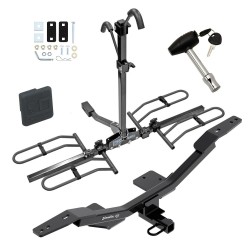 Trailer Tow Hitch For 09-24 Audi A4 4 Dr. Sedan Platform Style 2 Bike Rack w/ Hitch Lock and Cover