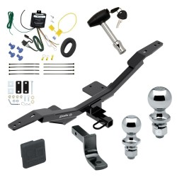 Trailer Tow Hitch For 09-24 Audi A4 4 Dr. Sedan Deluxe Package Wiring 2" and 1-7/8" Ball and Lock