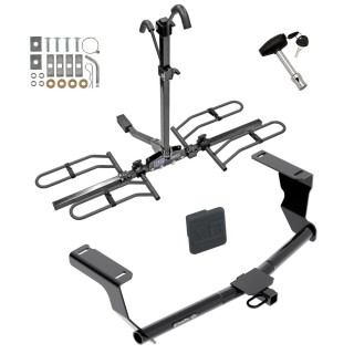 Trailer Tow Hitch For 08-24 Subaru Impreza Wagon 13-15 XV Crosstrek Platform Style 2 Bike Rack w/ Hitch Lock and Cover