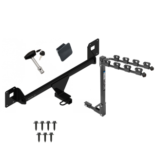 Trailer Tow Hitch w/ 4 Bike Rack For 19-23 Volkswagen Jetta tilt away adult or child arms fold down carrier w/ Lock and Cover Trailer Tow Hitch w/ 4 Bike Rack For 19-23 Volkswagen Jetta tilt away adult or child arms fold down carrier w/ Lock and Cover