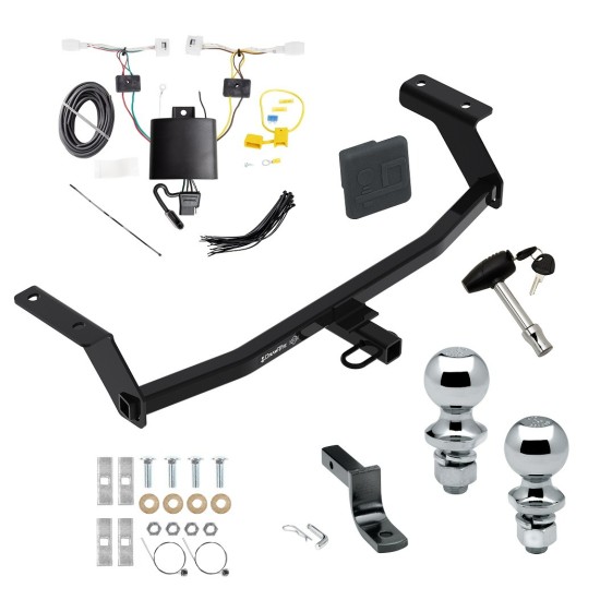 Custom Fit Trailer Hitch Draw-Bar w/ Pin/Clip Wiring Harness (Plug & Play)1-7/8" and 2" Chrome Ball Security Lock Pin Rubber Hitch Plug Cover Installation Hardware Installation Instructions 249840 118808 63820 63810 580407 2211 Draw-Tite Tr Trailer Tow Hitch For 19-25 Mazda 3 Hatchback Deluxe Package Wiring 2" and 1-7/8" Ball and Lock
