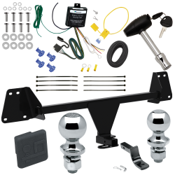 Trailer Tow Hitch For 19-24 Toyota Corolla 18-22 C-HR Deluxe Package Wiring 2" and 1-7/8" Ball and Lock