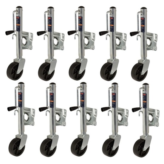 CURT Marine Trailer Jacks 1,000 lbs, 6" Wheel, Sidewind – 10x Bundle CURT 1,000 lb Marine Trailer Jacks with 6-Inch Wheel and Sidewind Handle (10-Pack)