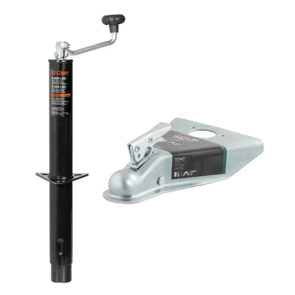 CURT 5000 lbs A-Frame Jack & Coupler Bundle – Quality Towing Equipment CURT A-Frame Trailer Jack & 2" A-Frame Coupler Bundle for Towing