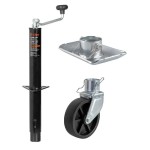 CURT 5000 lb A-Frame Trailer Jack 15 Inch Travel w/ Wheel & Foot CURT 5K A-Frame Trailer Jack Kit 15" Travel w/ Wheel and Footplate