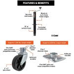 CURT 5000 lb A-Frame Trailer Jack 15 Inch Travel w/ Wheel & Foot CURT 5K A-Frame Trailer Jack Kit 15" Travel w/ Wheel and Footplate