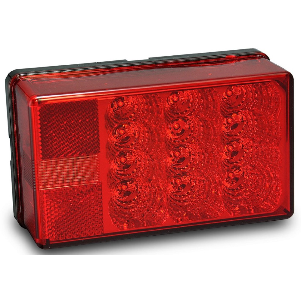 Wesbar 8-Function LED Waterproof Trailer Taillight (Left/Roadside), Low Profile Wesbar LED Waterproof Trailer Taillight Left 8-Function Over 80 Inch Low Profile