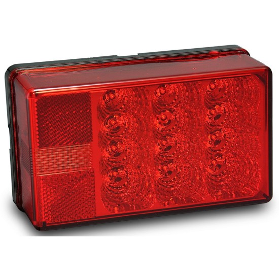 Wesbar 8-Function LED Waterproof Trailer Taillight (Left/Roadside), Low Profile Wesbar LED Waterproof Trailer Taillight Left 8-Function Over 80 Inch Low Profile