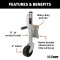 CURT 1,200 lb Marine Trailer Jacks – Sidewind Crank with Swivel Mount CURT 1.2K Marine Trailer Jacks with 6-Inch Wheel, Sidewind Handle – 10" Travel