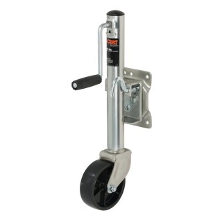 CURT 1,200 lb Marine Trailer Jacks – Sidewind Crank with Swivel Mount CURT 1.2K Marine Trailer Jacks with 6-Inch Wheel, Sidewind Handle – 10" Travel