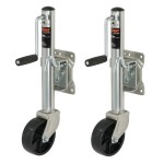 CURT Marine Jack Bundle – 6" Wheel, 1,200 lbs, 10" Travel, 2-Pack CURT Marine Trailer Jack with 6" Wheel, 1,200 lb Capacity, 10" Travel (2-Pack)