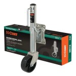 CURT 1,200 lb Marine Jack Set – 6" Wheel, 10" Travel, Swivel Mount (4 Pack) CURT 1.2K Marine Trailer Jack with 6" Wheel and 10" Travel – 4-Pack