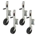 CURT 1.5K Marine Trailer Jacks with 10" Travel and 8" Wheels – 4 Pack CURT 1.5K Marine Trailer Jack with 8" Wheel, Sidewind, Swivel Mount (4-Pack)