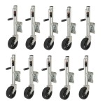 CURT 1.5K Marine Jack with Swivel Mount, 8" Wheel, 10" Travel – 10-Pack CURT Marine Trailer Jack with 8-Inch Wheel and Sidewind Handle – 1,500 lbs Capacity