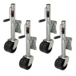 CURT Marine Jack 1.5K with Dual Wheels and 10" Travel – Set of 4 CURT 1.5K Marine Trailer Jack with Dual 6" Wheels and 10" Travel – 4 Pack