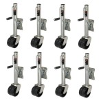 CURT Marine Jack 8-Pack – 1,500 lb Capacity, 10" Travel, Dual 6" Wheels CURT 1.5K Marine Trailer Jack with Dual 6-Inch Wheels and Bolt-On Mount – 8 Pack