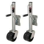 CURT 1.5K Marine Jack – Dual 6" Wheels, 10" Travel, Bolt-On Swivel CURT 1.5K Marine Trailer Jack with Dual 6 Inch Wheels and Sidewind Handle
