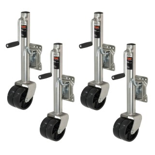 CURT 1.5K Marine Jack with Dual 6" Wheels and Sidewind Handle CURT Marine Trailer Jack with Dual 6" Wheels – 1,500 lbs Capacity, Swivel Mount