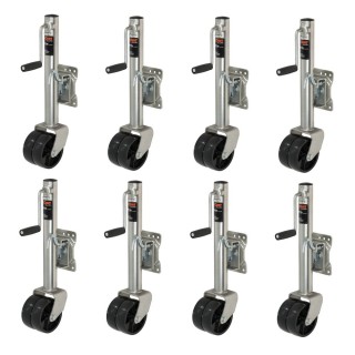 CURT 1500 lb Marine Jack – Dual 6" Wheels, 10" Lift, Sidewind, Zinc Finish CURT 1.5K Marine Trailer Jack with Dual 6-Inch Wheels and 10-Inch Travel