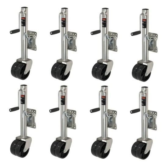 CURT 1500 lb Marine Jack – Dual 6" Wheels, 10" Lift, Sidewind, Zinc Finish CURT 1.5K Marine Trailer Jack with Dual 6-Inch Wheels and 10-Inch Travel
