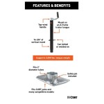 CURT A-Frame Trailer Jack 2000 lb Lift with Footplate 15 Inch Travel