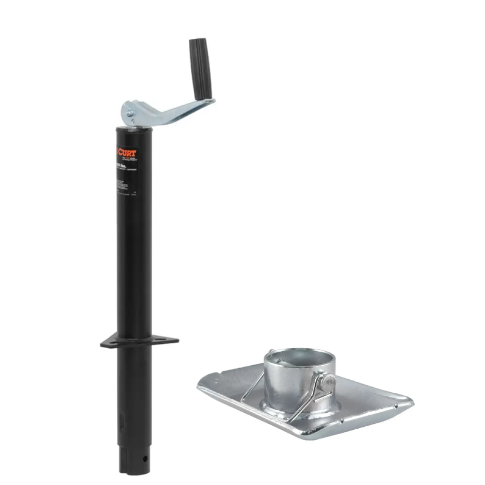 CURT A-Frame Trailer Jack 2000 lb Lift with Footplate 15 Inch Travel