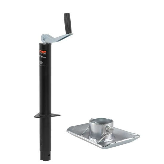 CURT A-Frame Trailer Jack 2000 lb Lift with Footplate 15 Inch Travel