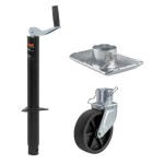 CURT 2000 lb A-Frame Trailer Jack with 15 Inch Travel, Top-Wind, Wheel, Foot CURT 2000 lb A-Frame Trailer Jack with 15 Inch Travel, Top-Wind, Wheel, Foot