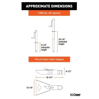 CURT A-Frame Trailer Jack Coupler Bundle – Quality Towing Equipment CURT A-Frame Trailer Jack & 2" Coupler Bundle for heavy duty towing