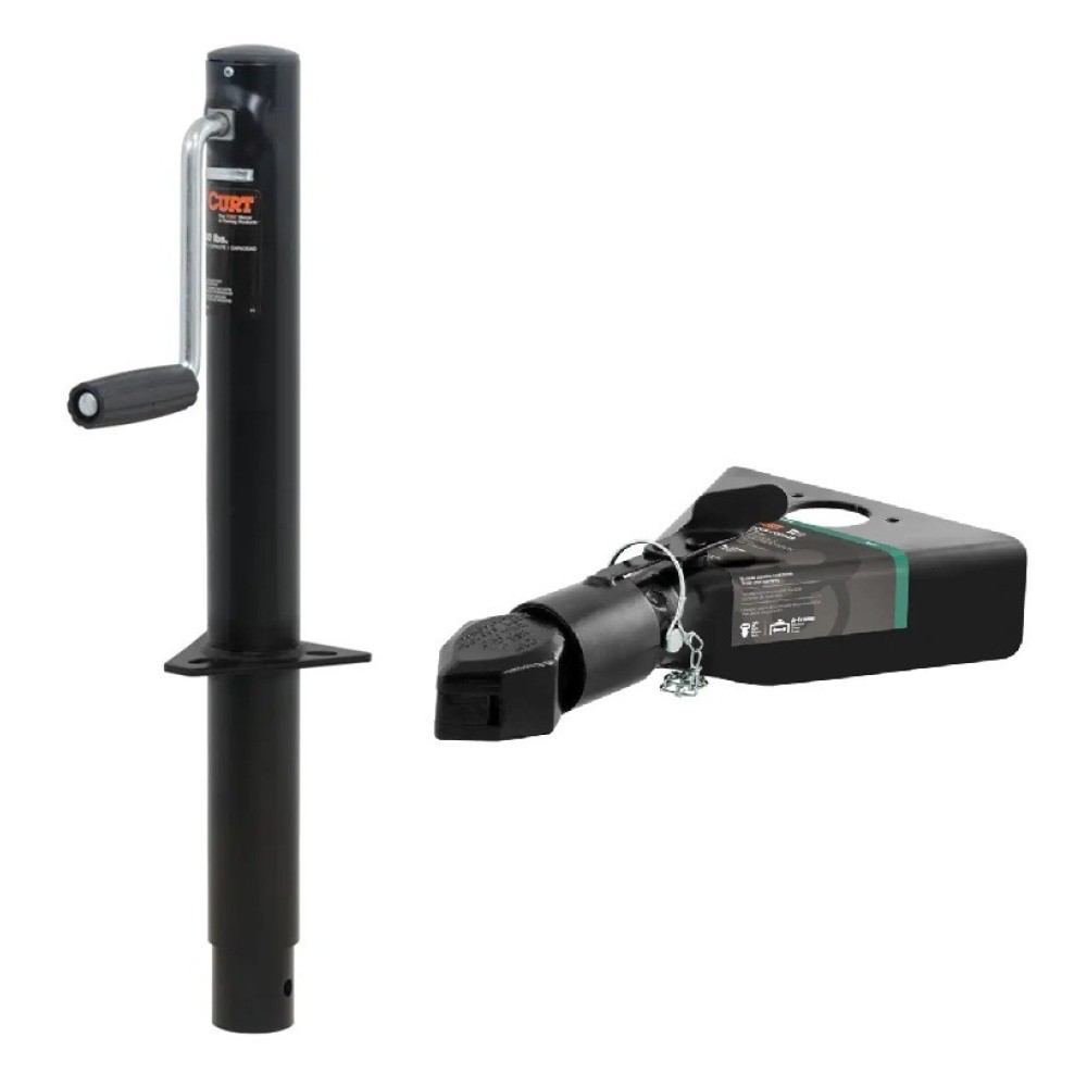 CURT A-Frame Trailer Jack Coupler Bundle – Quality Towing Equipment CURT A-Frame Trailer Jack & 2" Coupler Bundle for heavy duty towing