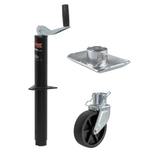 CURT 5000 lb A-Frame Trailer Jack Bundle with Top Handle, Caster, and Foot – Quality towing equipment