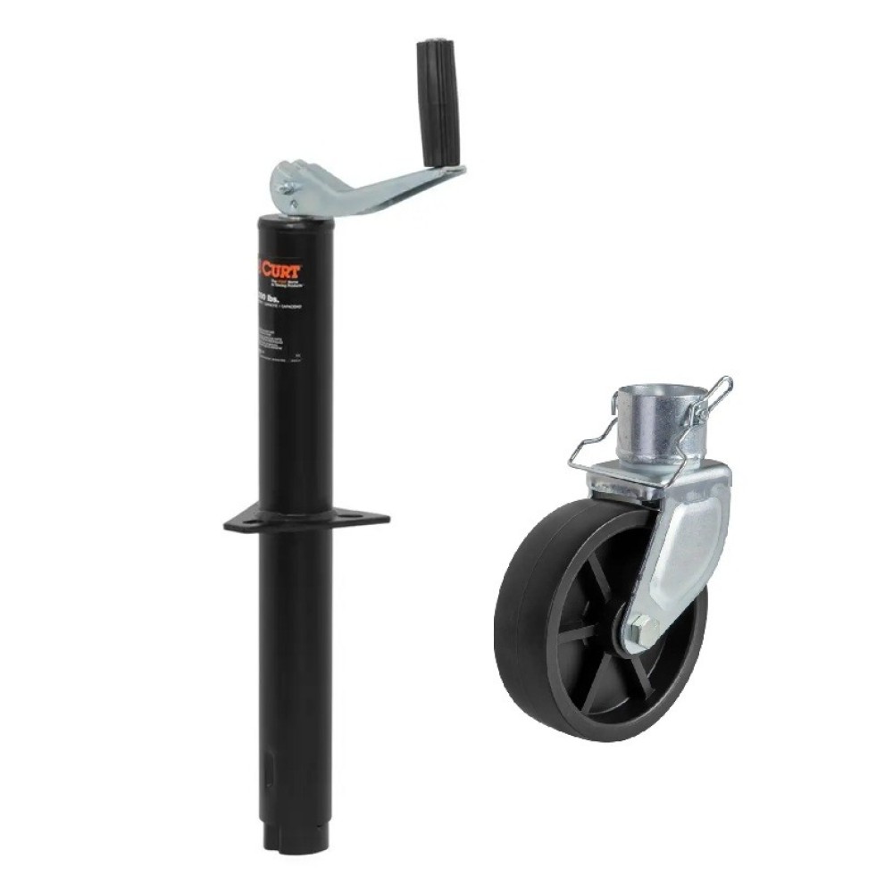 CURT 5000 lb A-Frame Trailer Jack CURT A-Frame Trailer Jack with 5000 lb Capacity and 6" Caster Wheel
