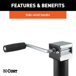 CURT 2,000 lb Bracket-Mount Swivel Jacks – Side Handle, 10" Travel CURT 2K Bracket-Mount Swivel Trailer Jacks with Side Handle and 10 Inch Travel