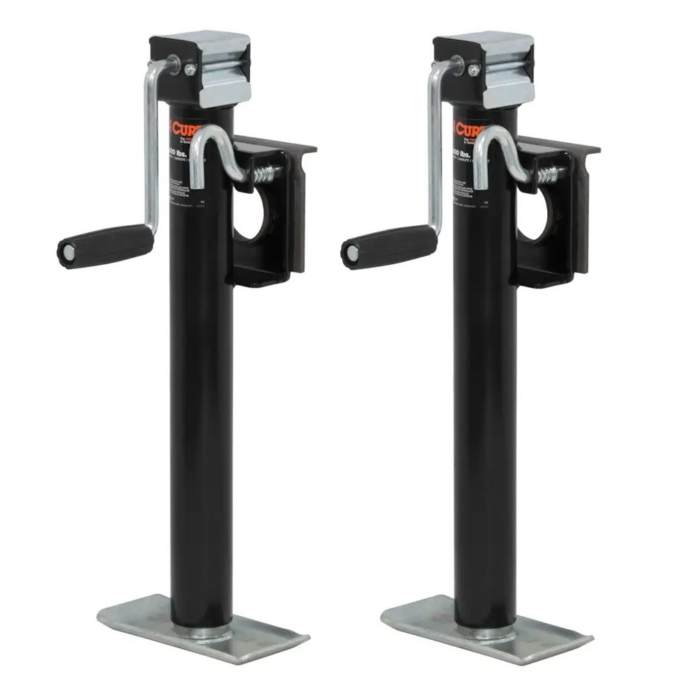 CURT 2,000 lb Bracket-Mount Swivel Trailer Jack with 15" Travel and Side Handle CURT 2K Bracket-Mount Swivel Jack with Side Handle and 15 Inch Travel – 2 Pack