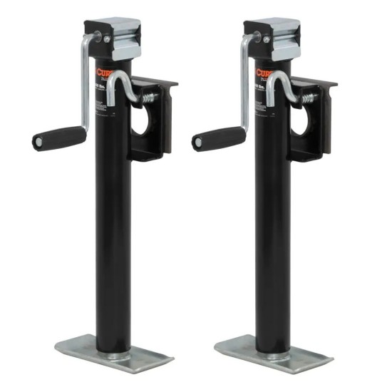 CURT 2,000 lb Bracket-Mount Swivel Trailer Jack with 15" Travel and Side Handle CURT 2K Bracket-Mount Swivel Jack with Side Handle and 15 Inch Travel – 2 Pack