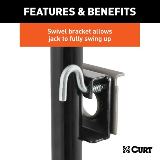 CURT 2,000 lb Bracket-Mount Swivel Trailer Jack with 15" Travel and Side Handle CURT 2K Bracket-Mount Swivel Jack with Side Handle and 15 Inch Travel – 2 Pack