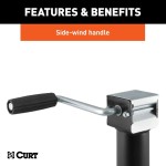 CURT 2,000 lb Bracket-Mount Swivel Trailer Jack with 15" Travel and Side Handle CURT 2K Bracket-Mount Swivel Jack with Side Handle and 15 Inch Travel – 2 Pack