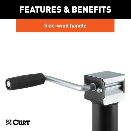 CURT 2,000 lb Bracket-Mount Swivel Trailer Jack with 15" Travel and Side Handle CURT 2K Bracket-Mount Swivel Jack with Side Handle and 15 Inch Travel – 2 Pack