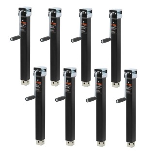 CURT 8-Pack 5K Direct-Weld Square Trailer Jacks with Sidewind Handle and 15-Inch Travel CURT 5K Direct-Weld Square Trailer Jack Bundle with Sidewind Handle – 15" Travel